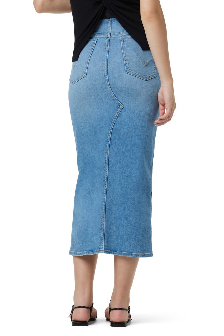 Reconstructed Stretch Cotton Denim Midi Skirt, Alternate, color, OFF SEASON
