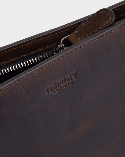 Osprey London The Carter Leather Washbag In Brown