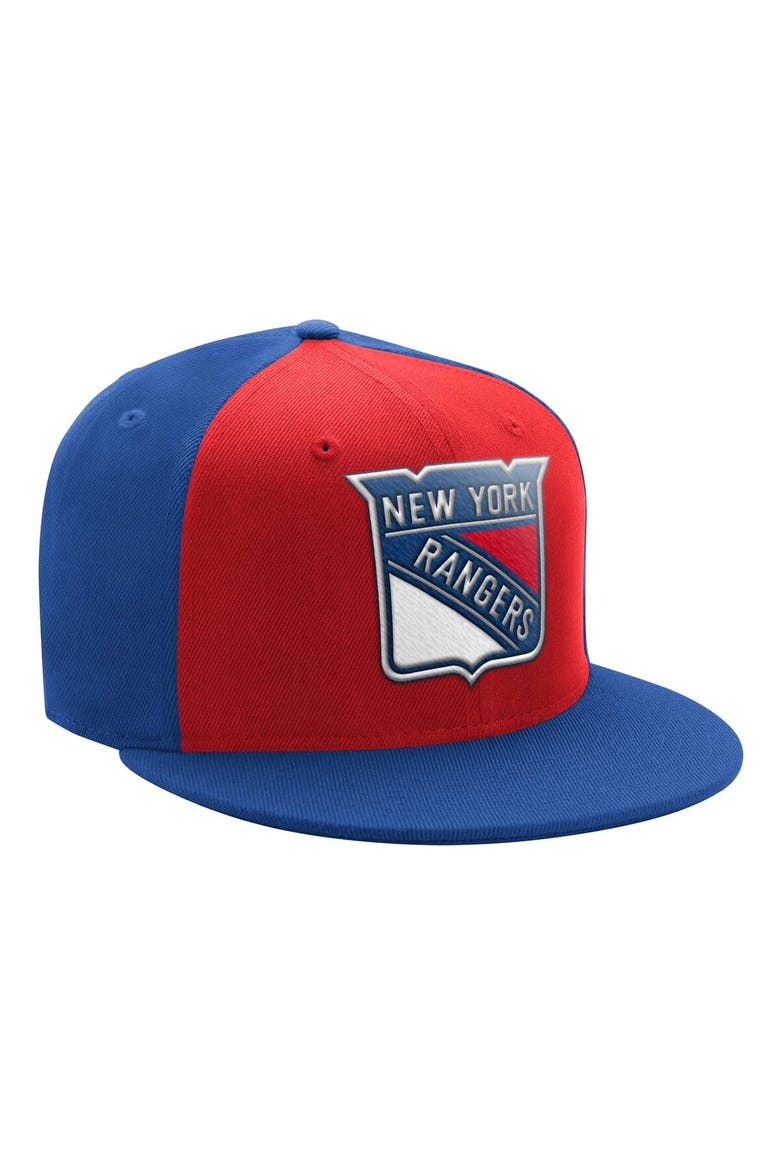 Men's Starter Red/Blue New York Rangers Logo Two-Tone Snapback Hat, Main, color, Red