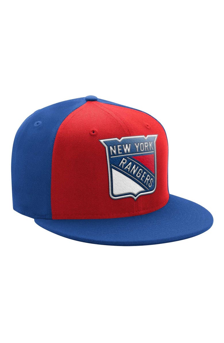 STARTER Men's Starter Red/Blue New York Rangers Logo Two-Tone Snapback Hat, Main, color, Red
