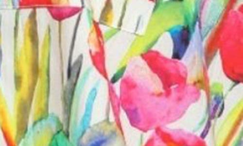 Apny Floral Print Boyfriend Button-up Shirt In Pink Multi