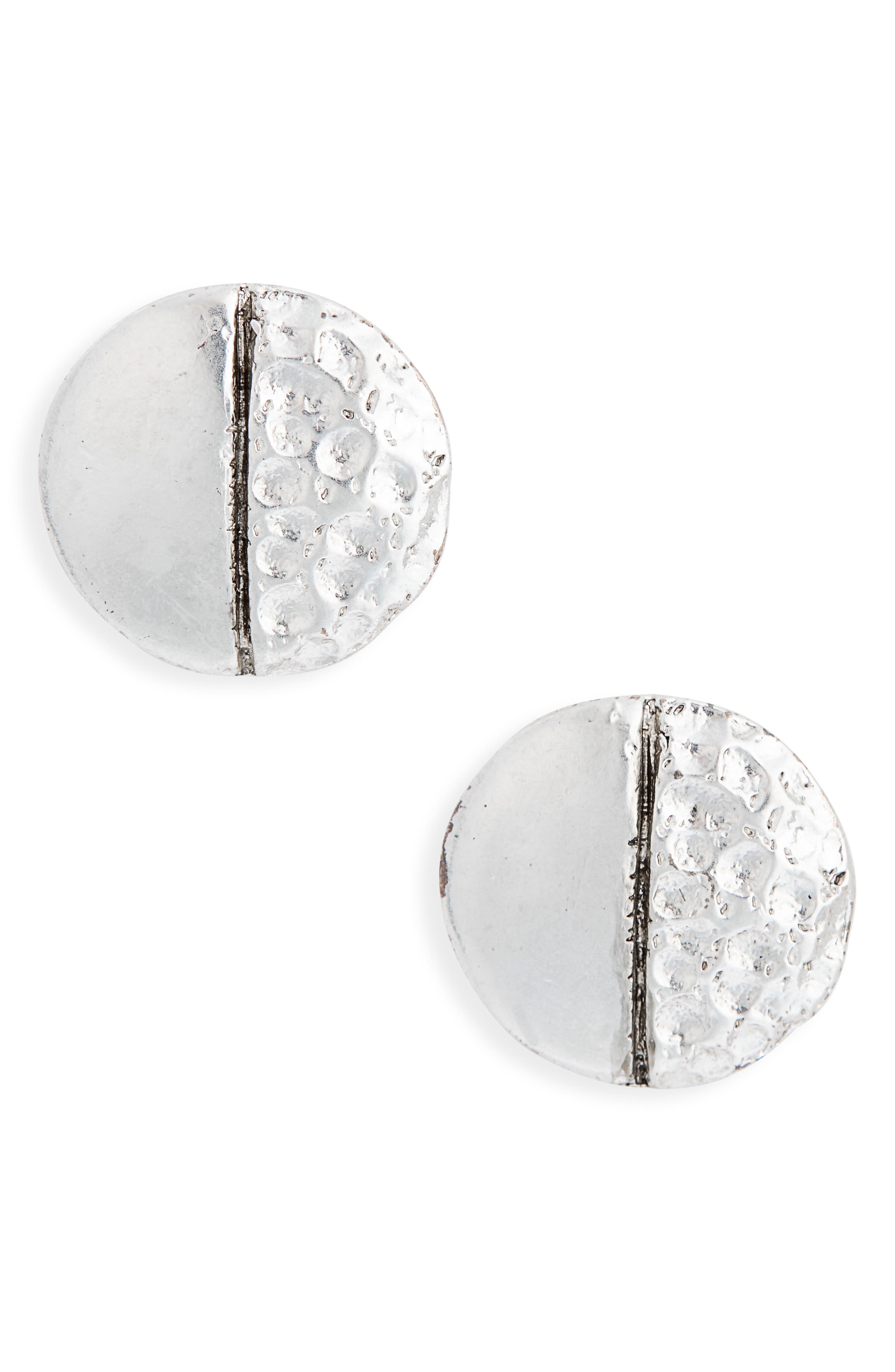 Karine Sultan Polished & Hammered Stud Earrings