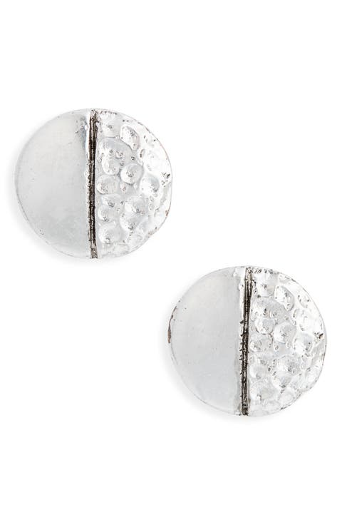 Polished & Hammered Stud Earrings