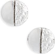 Karine Sultan Polished & Hammered Stud Earrings