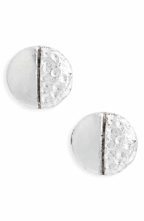 Karine Sultan Polished & Hammered Stud Earrings