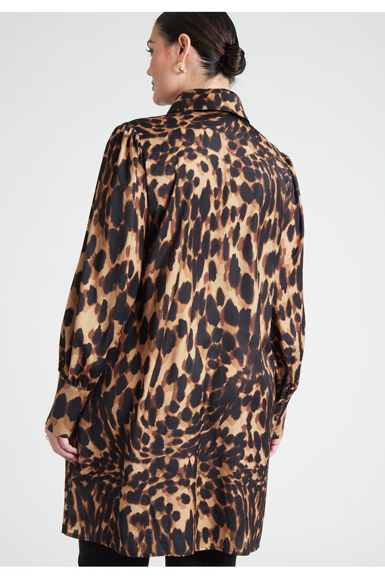 Leopard Bow Tie Mini Dress (plus), Alternate, color, LATE NIGHT LEOPARD