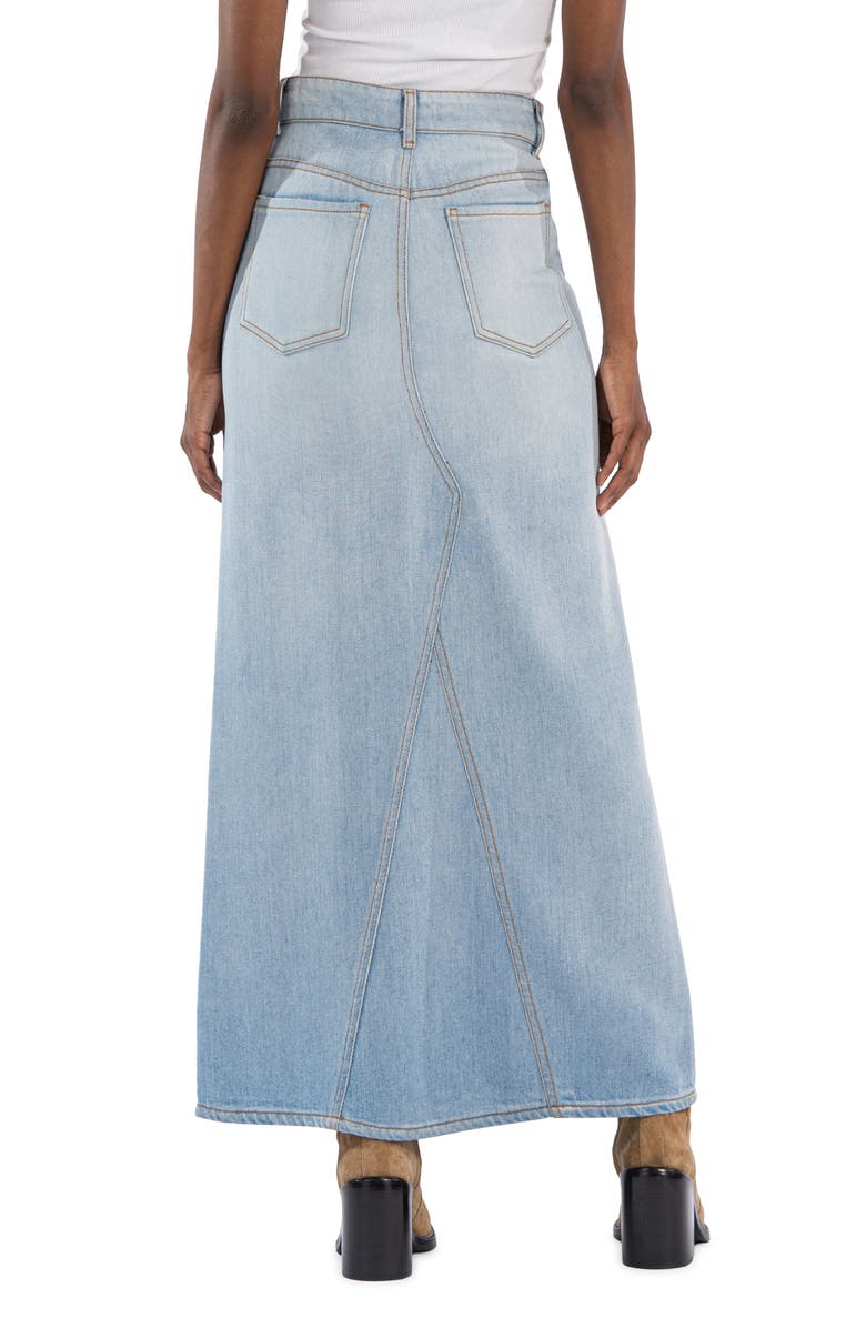 KUT from the Kloth Annalise Front Seam Denim Maxi Skirt, Alternate, color, 