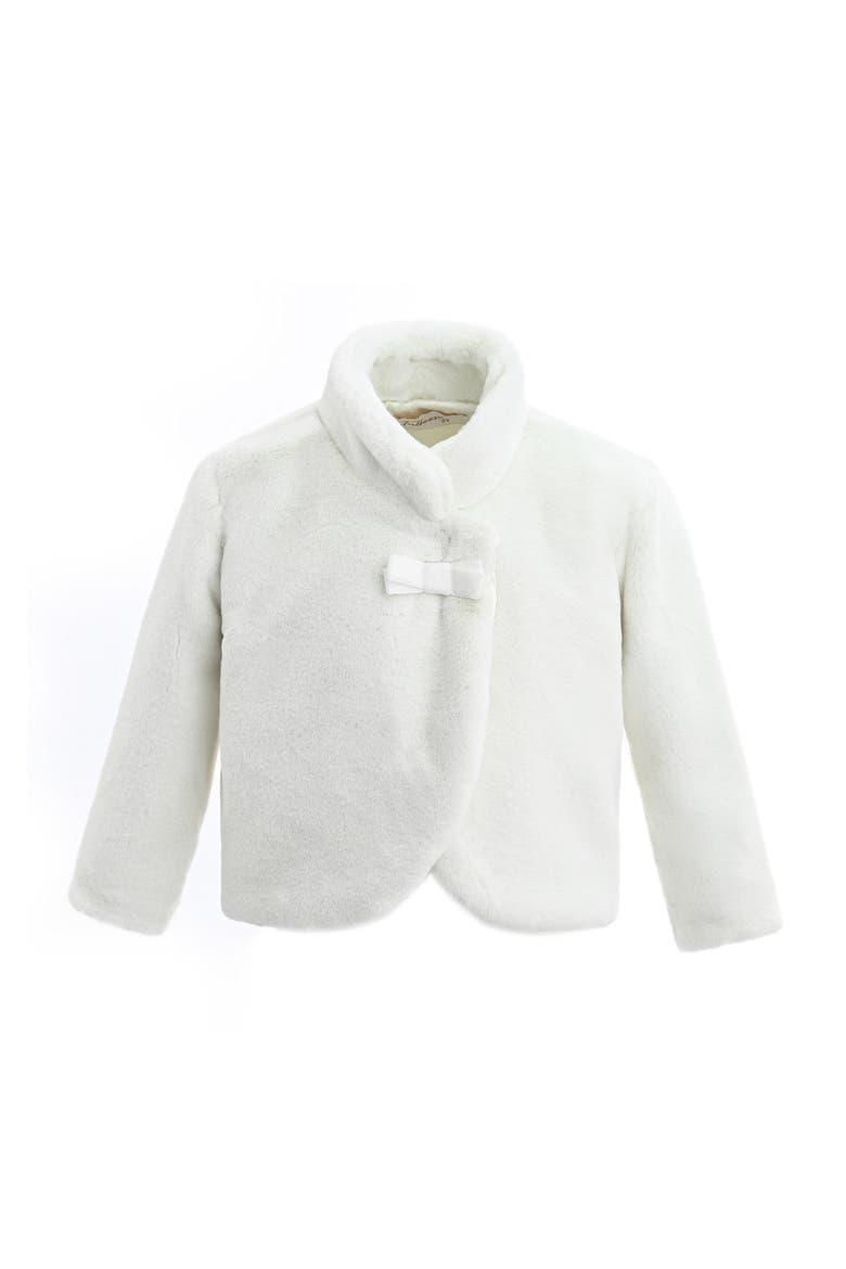Auzelia Plush Asymmetrical Coat, Main, color, Ivory