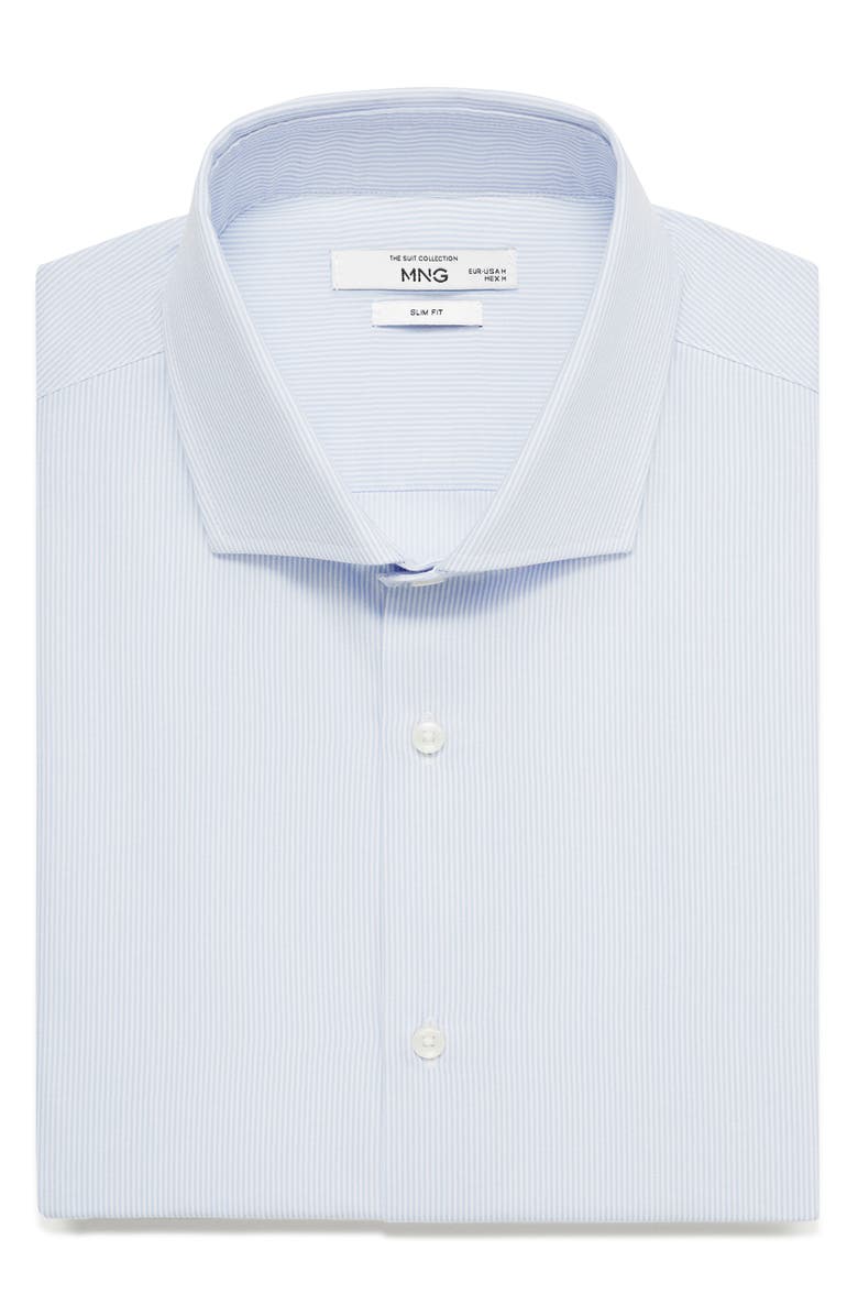 MANGO Slim Fit Stripe Cotton Button-Up Shirt, Alternate, color, 