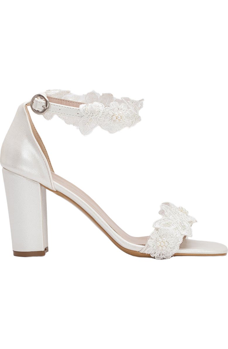 Forever & Always Shoes Dede Lace Bridal Heeled Sandals, Main, color, Ivory