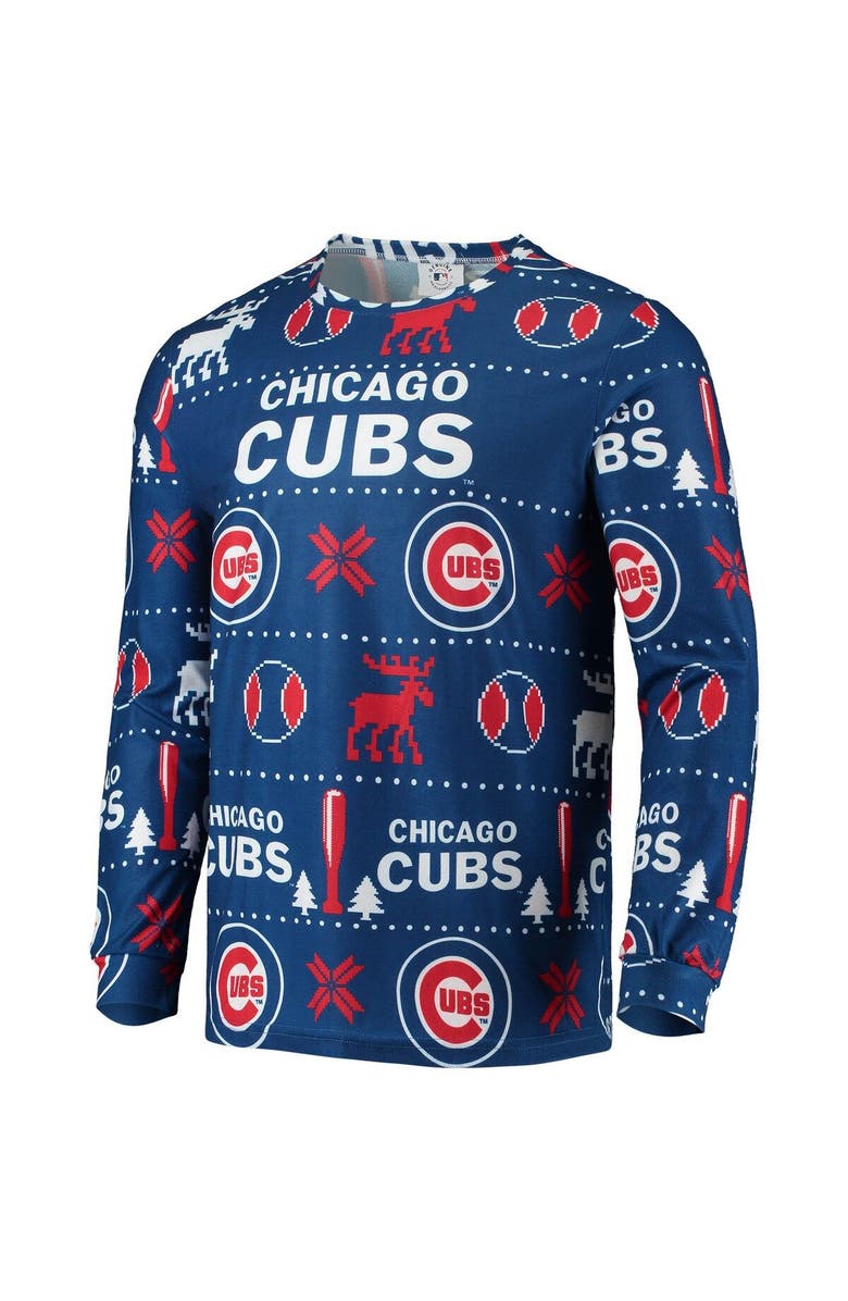 FOCO Men's FOCO Royal Chicago Cubs Ugly Pajama Sleep Set, Alternate, color, 