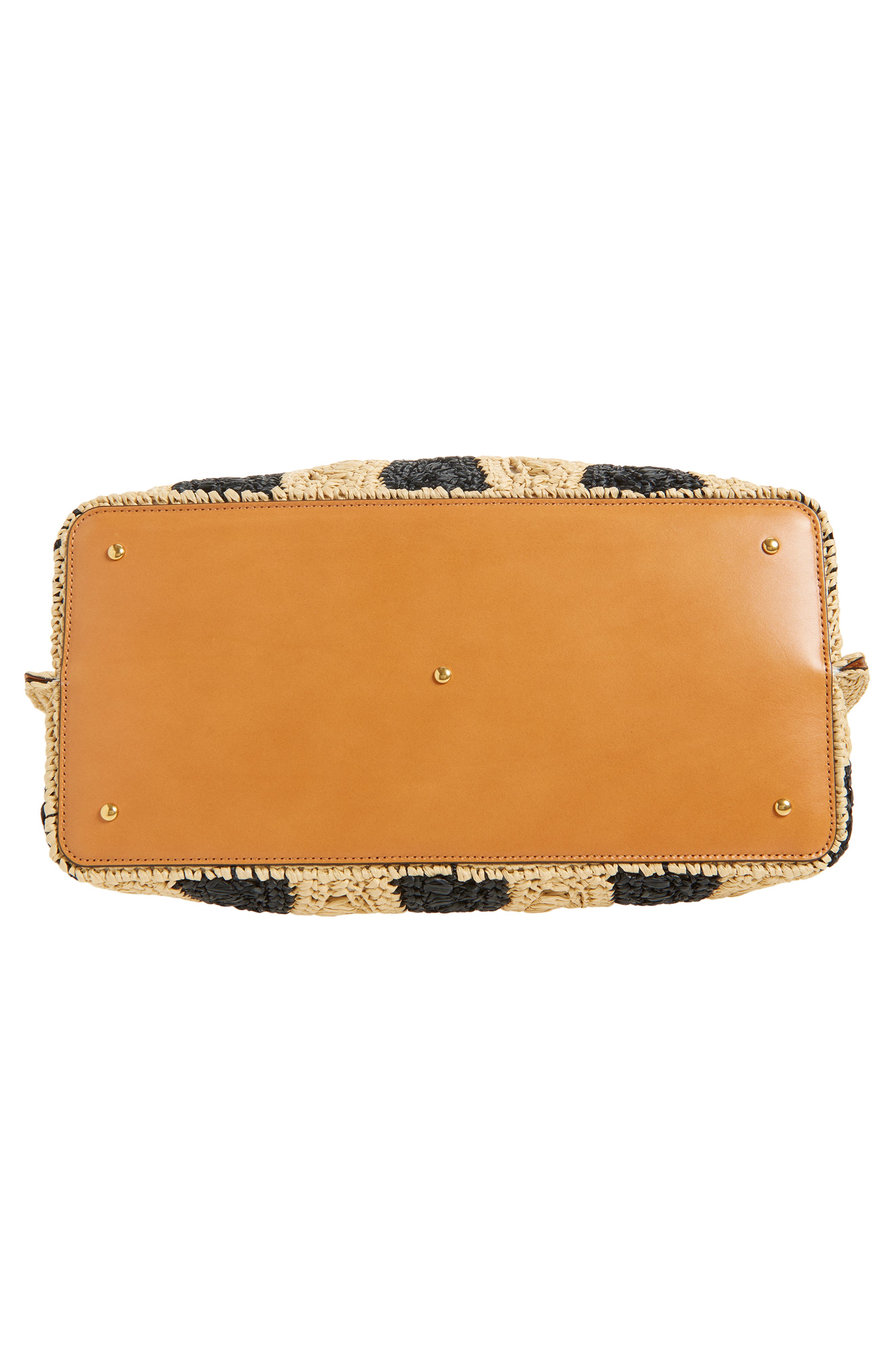 Valentino Garavani VLOGO Signature Crocheted Raffia Tote, Alternate, color, Natural/ Black