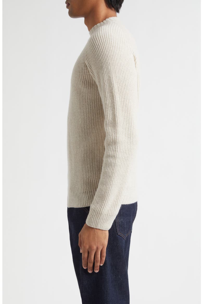 Oxnard Cashmere & Extrafine Merino Wool Rib Sweater, Alternate, color, PAMPAS