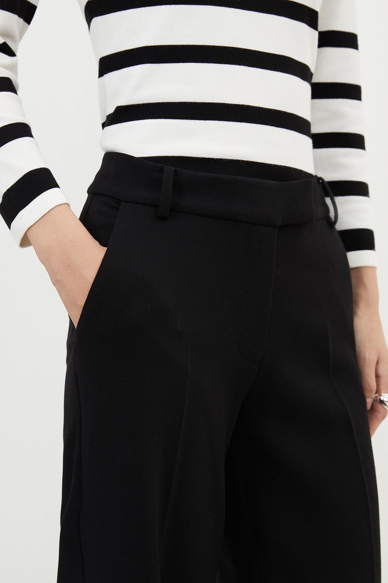 Petite Tailored Straight Leg Pants, Alternate, color, Black