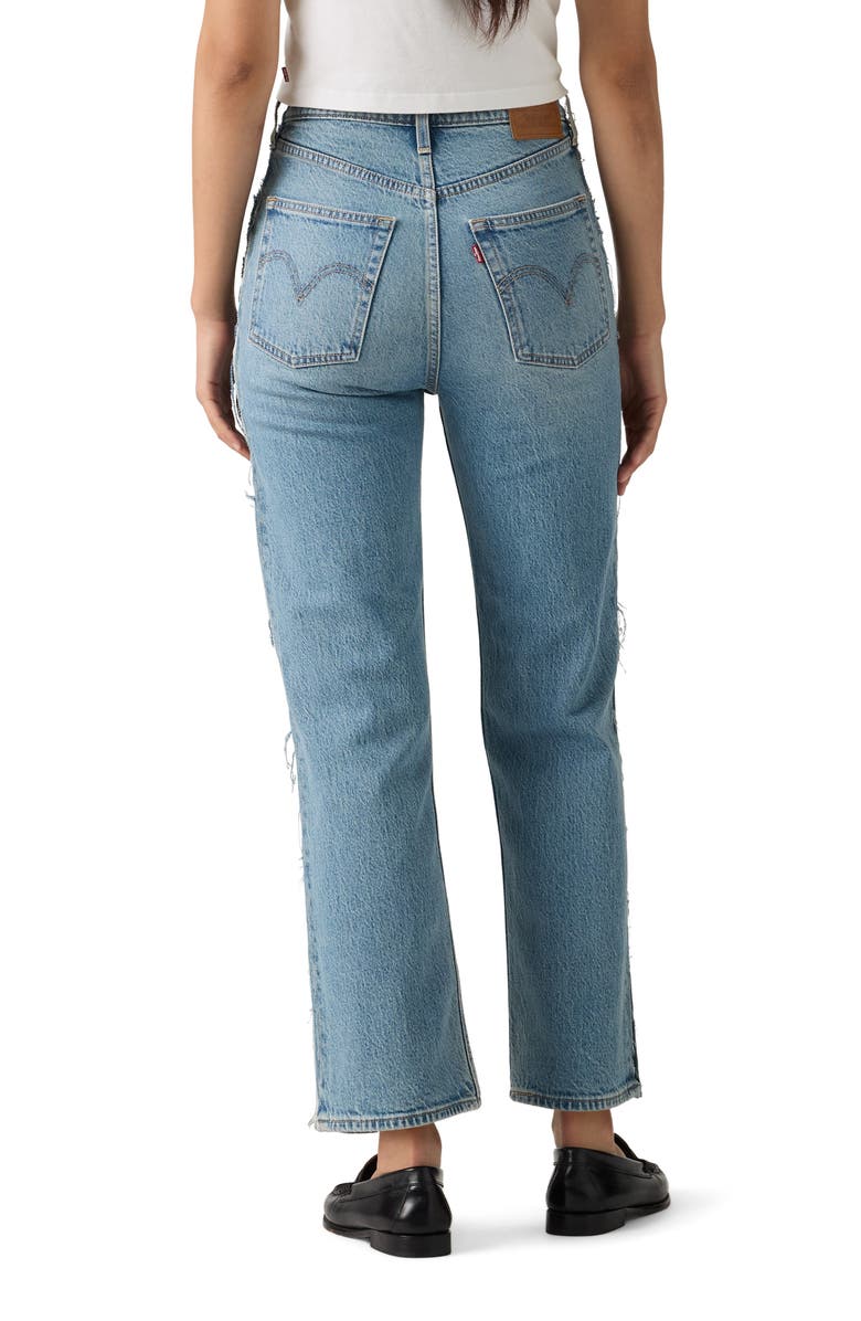 Levi's Ribcage Deconstructed High Waist Ankle Straight Leg Jeans, Alternate, color, Upon Reflection Rc