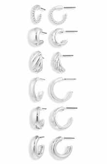 Set of 6 Huggie Hoop Earrings