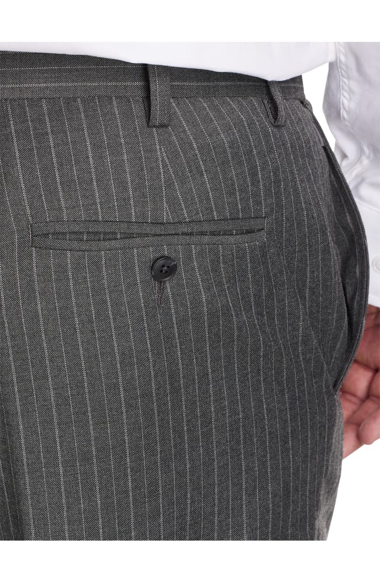 Oak Hill by DXL Big & Tall  Waist Relaxer Pinstripe Suit Pants, Alternate, color, Grey