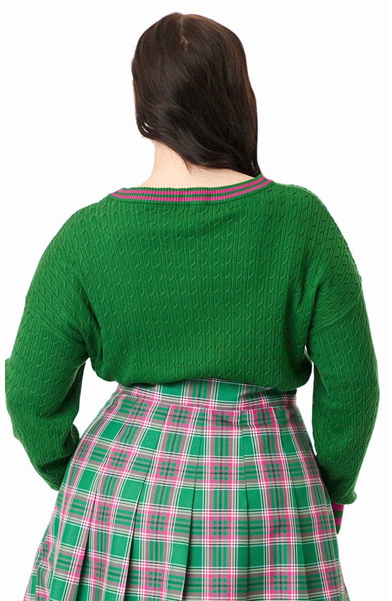 Unique Vintage Plus Size Drop Shoulder Sweater, Alternate, color, Green