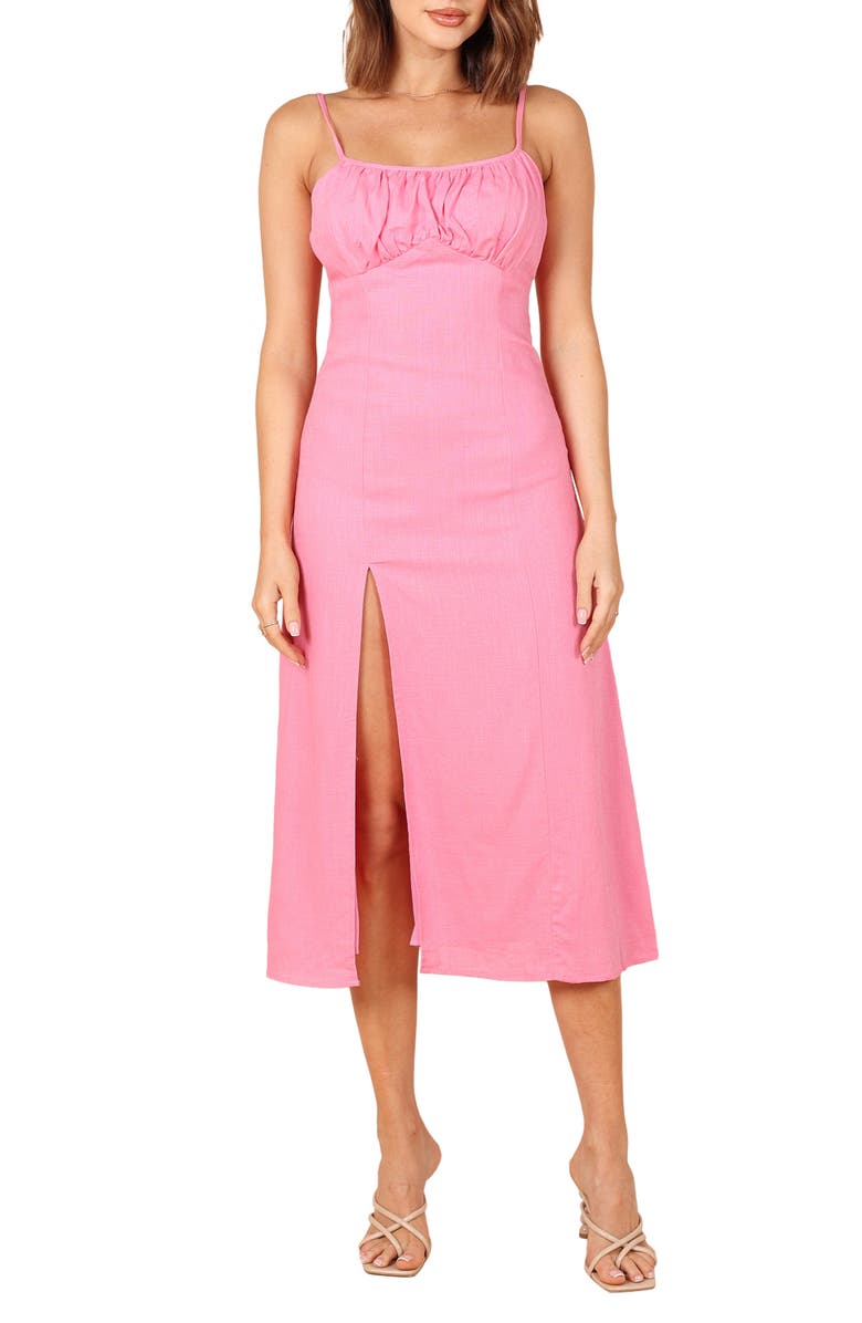 Petal & Pup Krystal Side Slit Sleeveless Midi Dress, Main, color, Hot Pink
