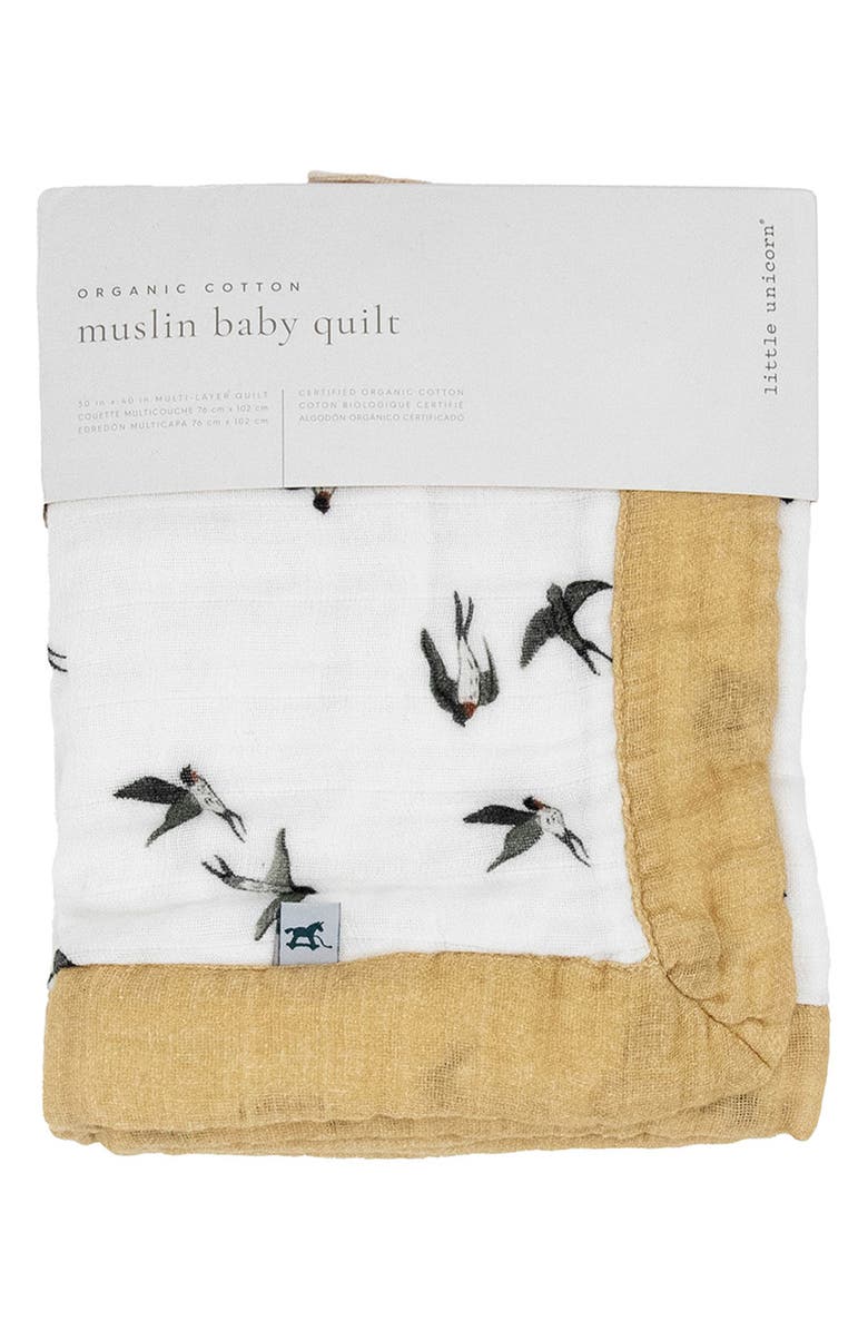 little unicorn Organic Cotton Muslin Baby Quilt, Alternate, color, 