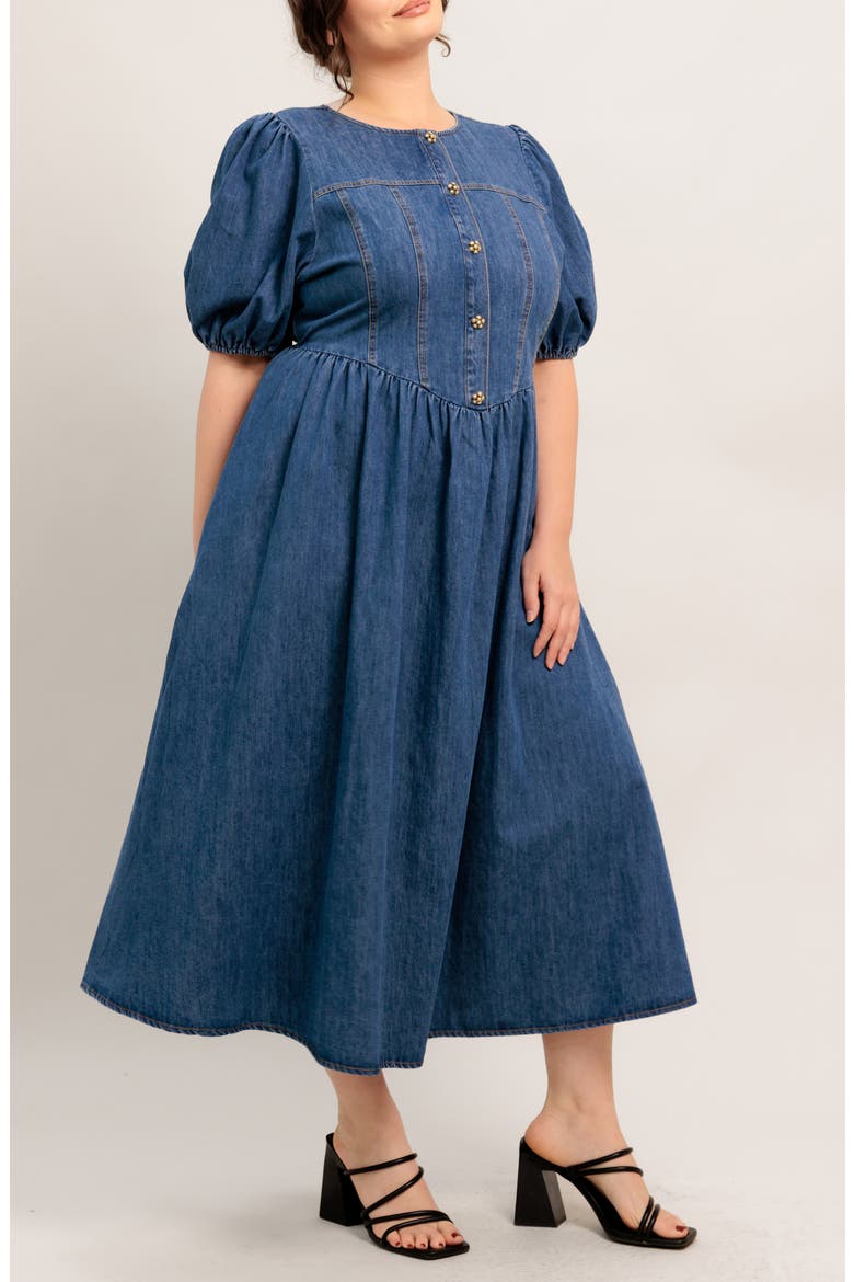 Denim Midi Dress, Alternate, color, DENIM