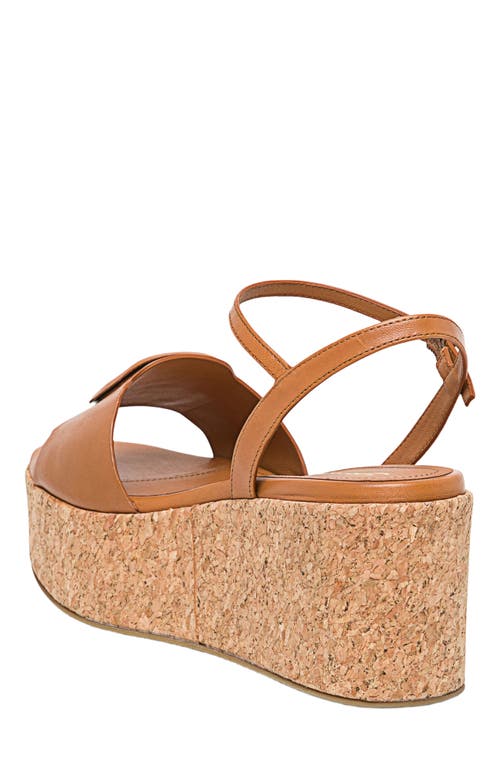Santoni Marta Leather Buckle Wedge Sandals In Brown