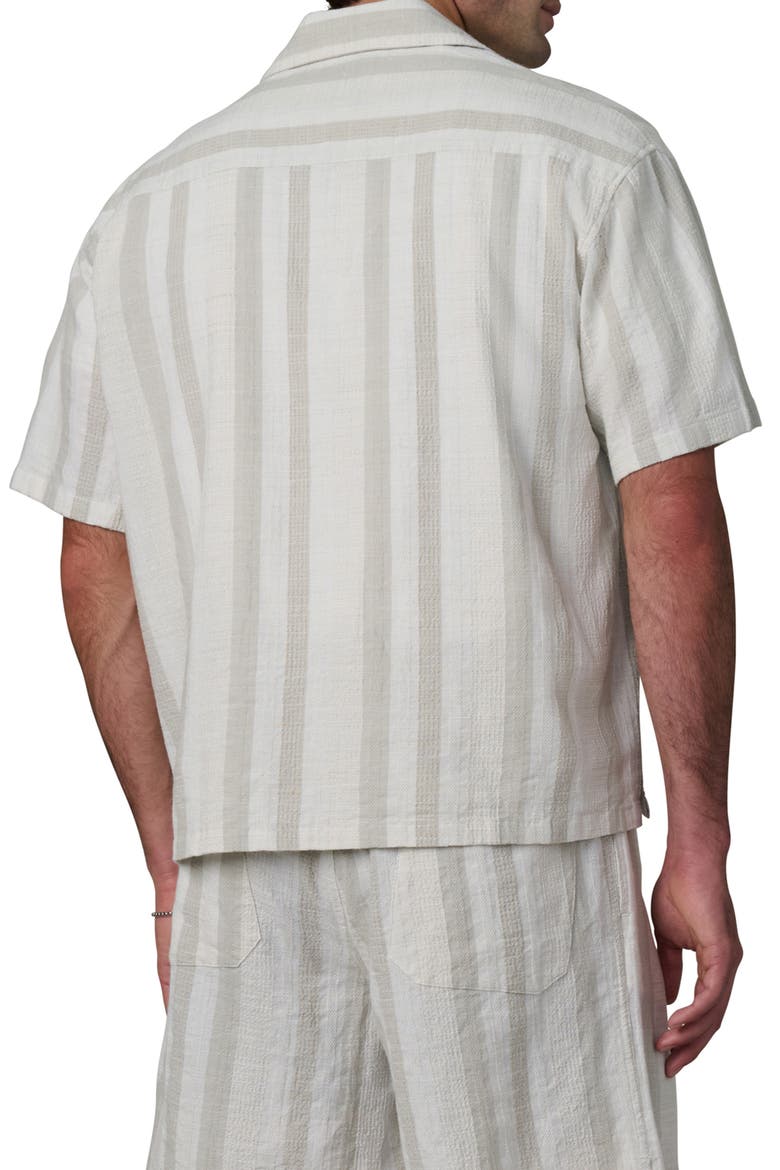 Dobby Stripe Camp Shirt, Alternate, color, GREY STRIPE