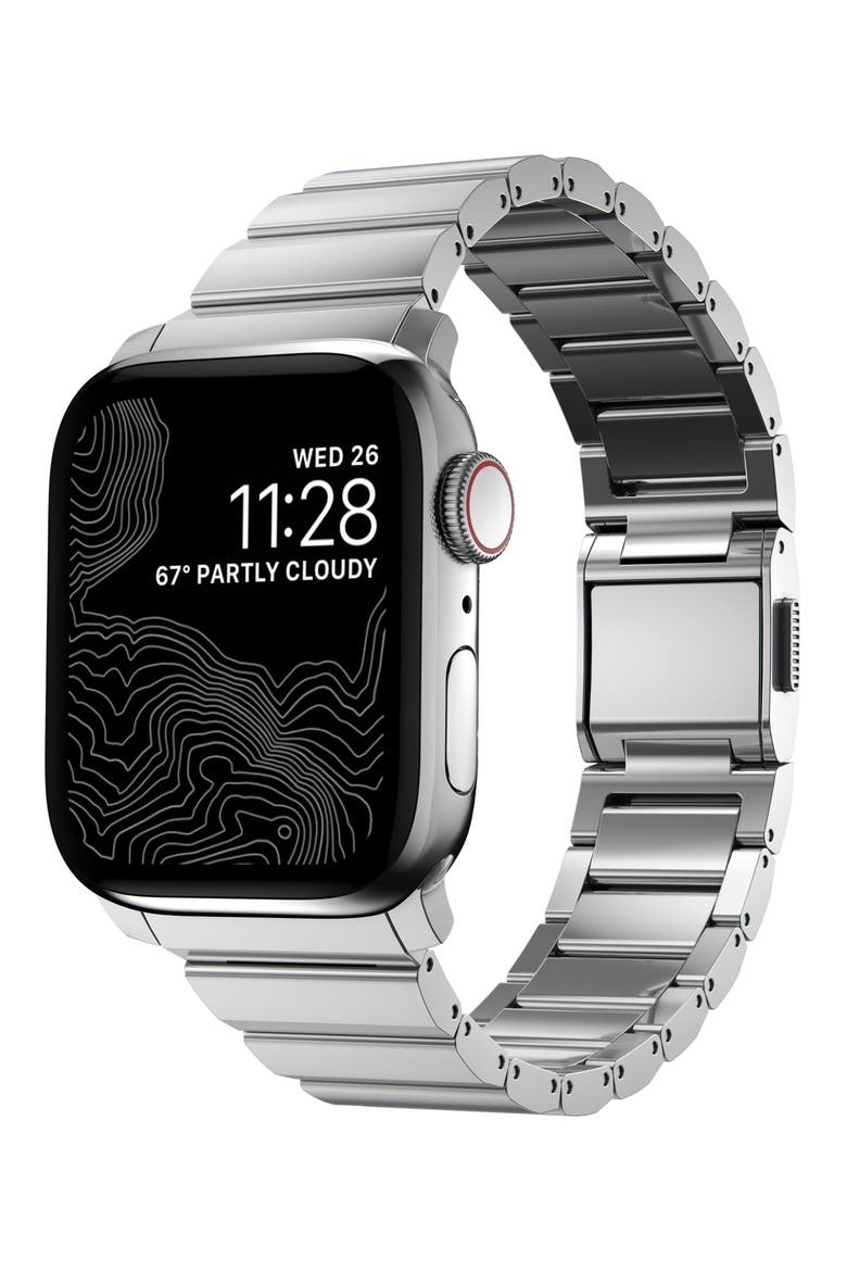 Stainless Steel 41mm Apple Watch® Watchband, Main, color, SILVER
