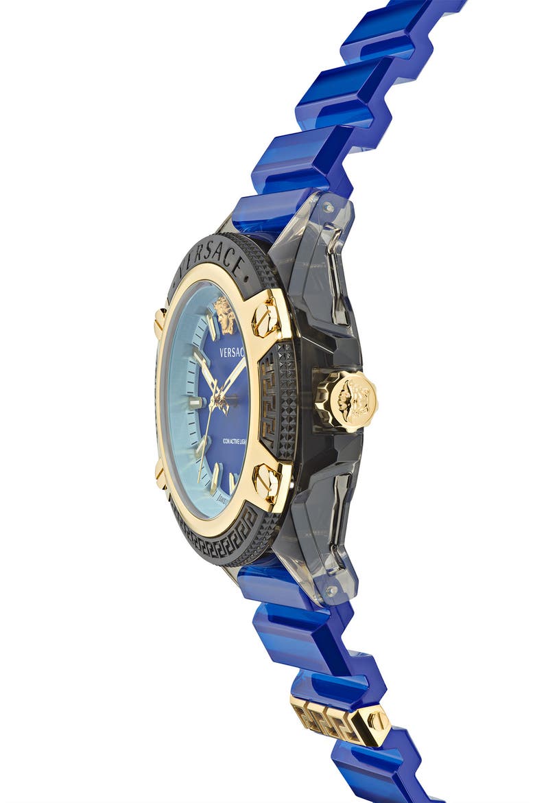 Icon Active Silicone Strap Watch, 42mm, Alternate, color, BLACK