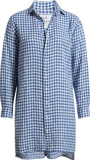 Frank & Eileen Hunter Stripe Step Hem Linen & Cotton Shirtdress