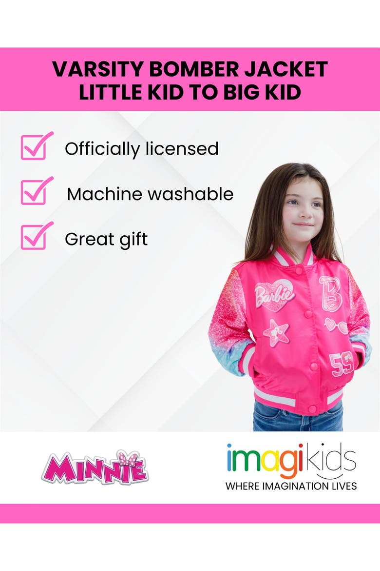 Varsity Bomber Jacket, Alternate, color, Pink Blue Ombre