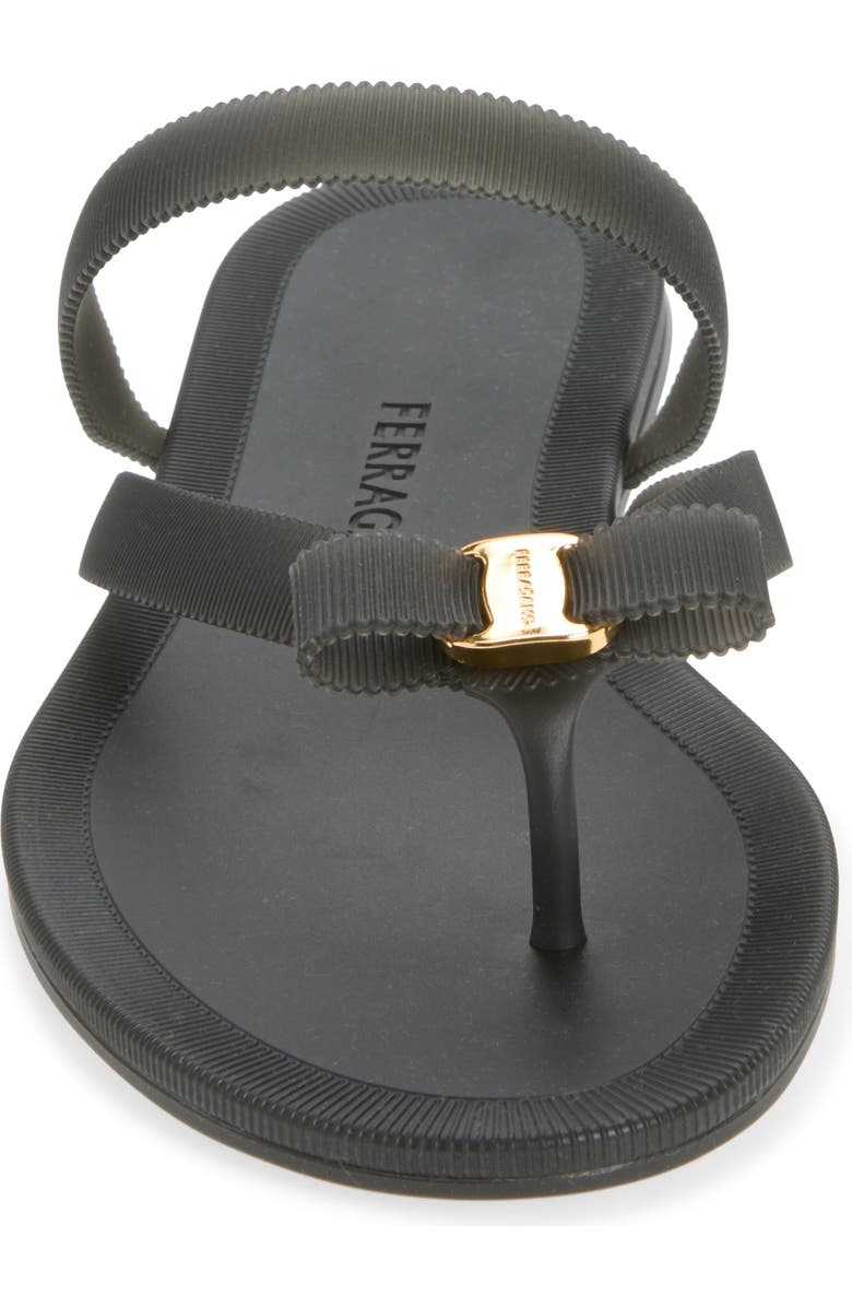 FERRAGAMO Vara Bow Jelly Sandal, Alternate, color, Nero Nero Giove