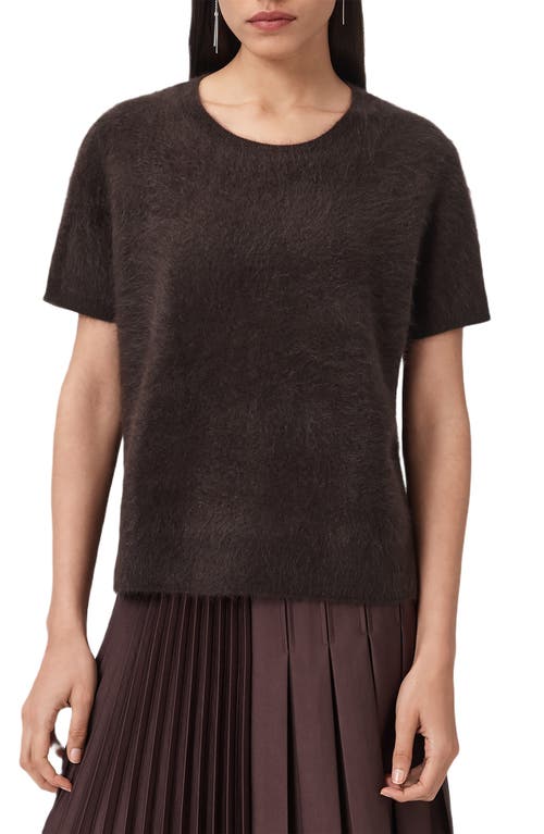 Allsaints Rebel Short Sleeve Cashmere Sweater In Brown