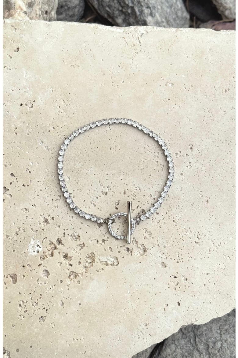 Crystal Toggle Tennis Bracelet, Alternate, color, SILVER