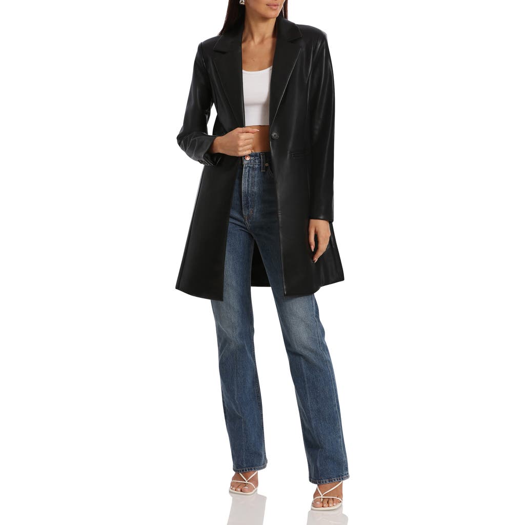 Avec Les Filles Faux-ever Leather™ Longline Blazer In Black