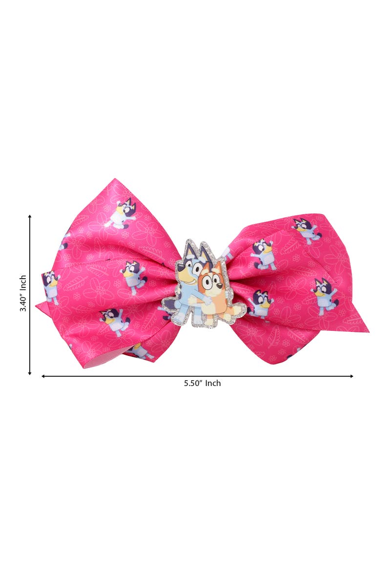 Bingo and Bluey Bow Hair Clip Official License, Pink Bow for Hair, Alternate, color, Pink