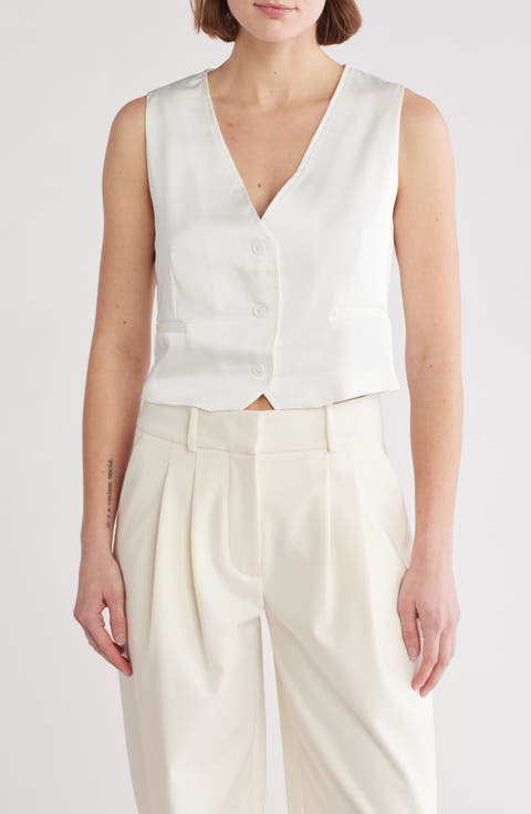 Frankie Button Front Crop Vest