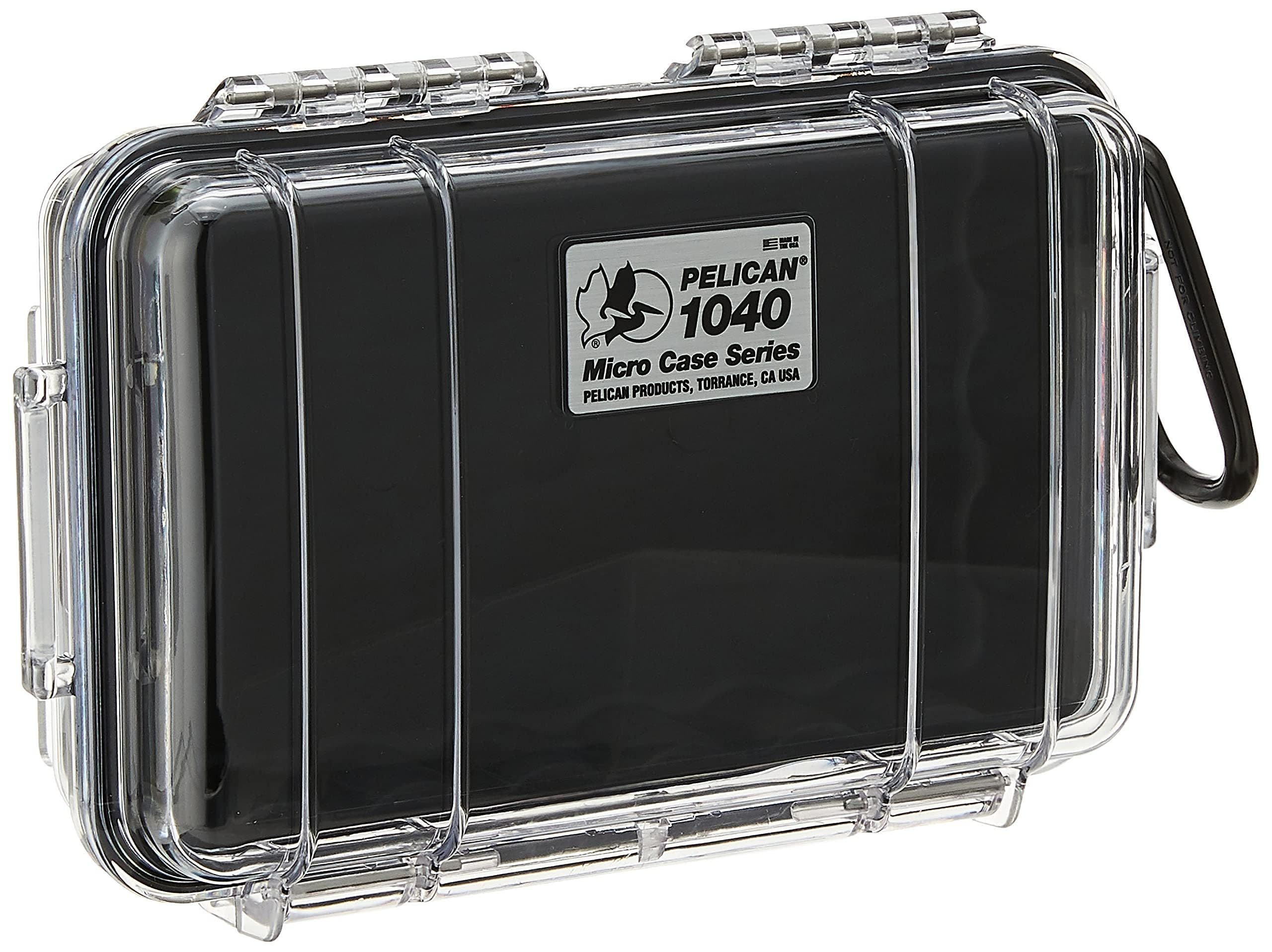 Pelican 1040 Micro Case for iPhone, Cell Phone, GoPro, Camera, and More, Main, color, Black/Clear
