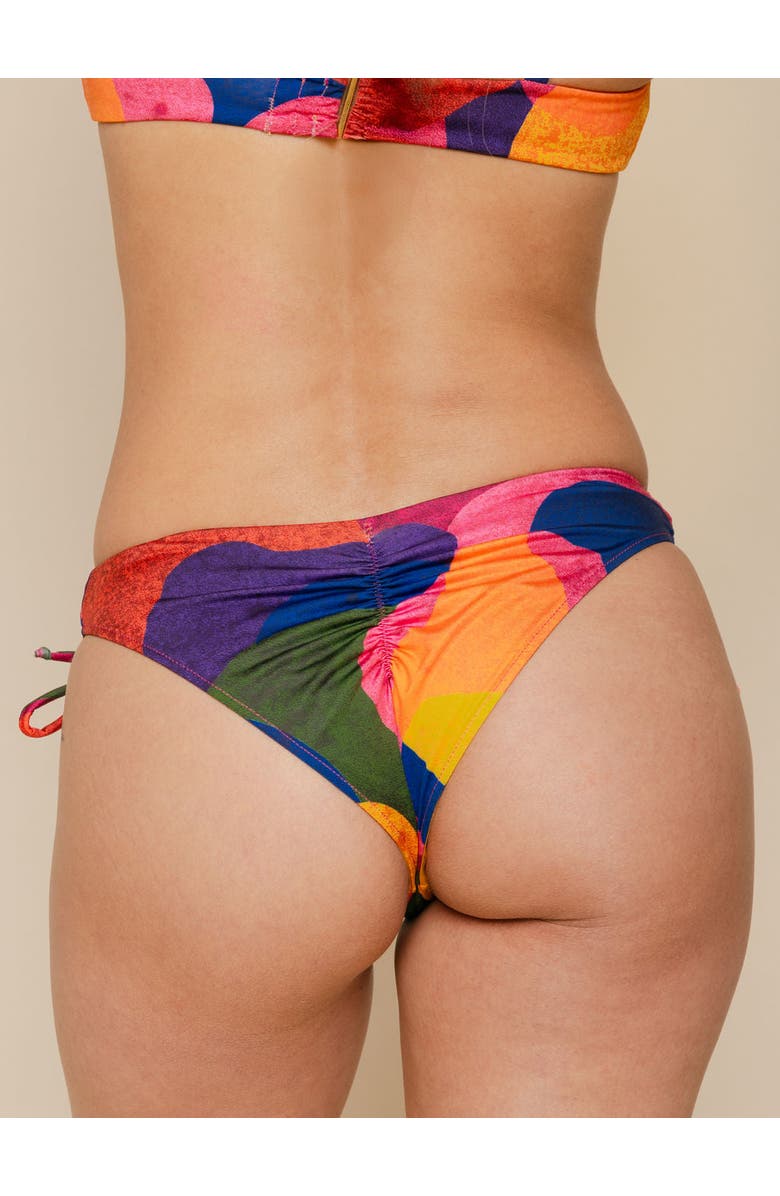 Kitty and Vibe Ruched Tie Bikini Bottoms with Medium Coverage, Main, color, Isla