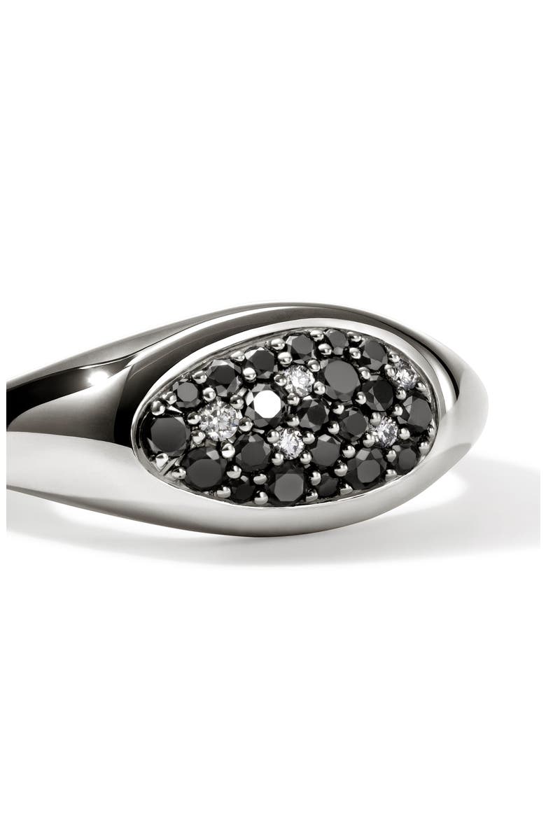 Pebble Ring, Sterling Silver, Black Sand Diamond Pavé, Alternate, color, SILVER
