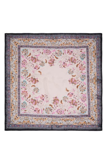 Vince Camuto Block Print Floral Square Scarf In Pink