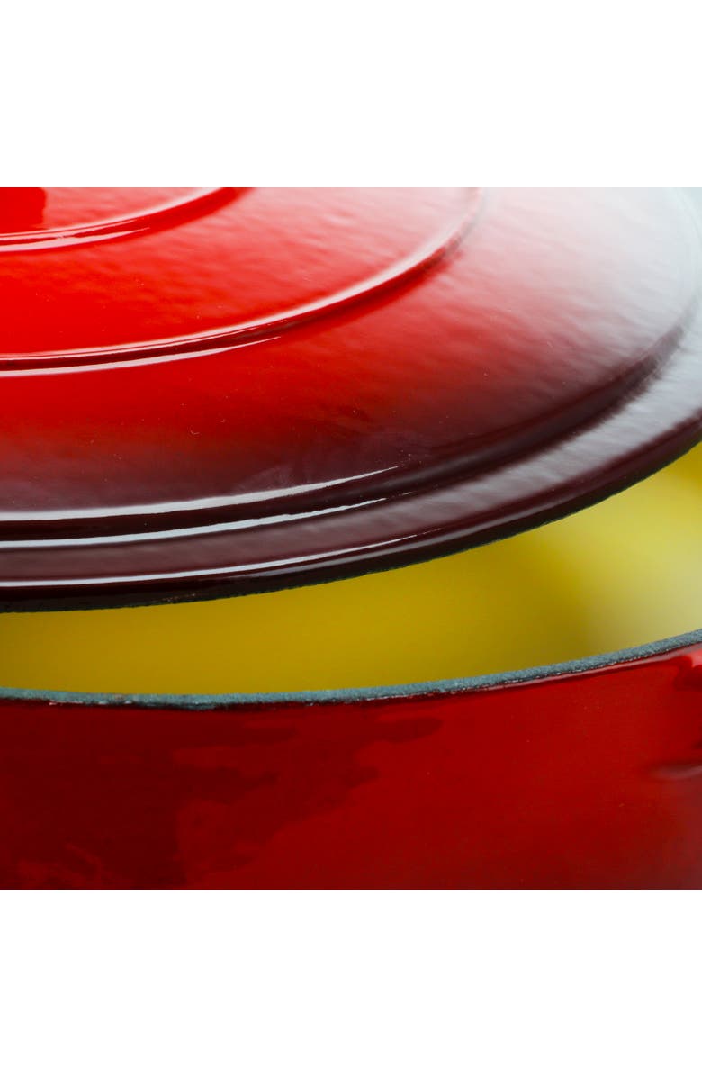 Crock-pot Enameled Cast Iron 5 Quart Round Braiser Pan with Self Basting Lid, Alternate, color, Red