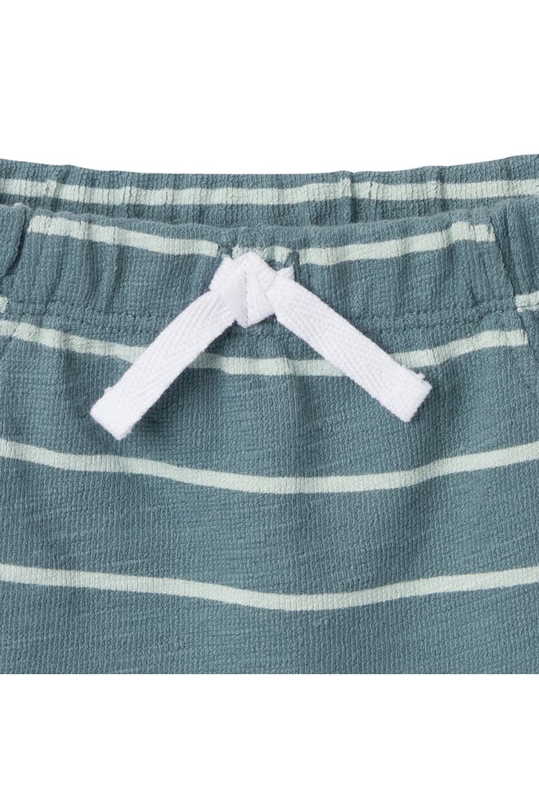 Henley Shirt and Shorts Set, Alternate, color, Teal Stripe