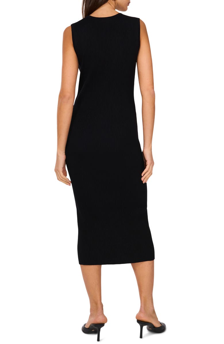 Vince Camuto Mesh Trim Rib Midi Dress, Alternate, color, 