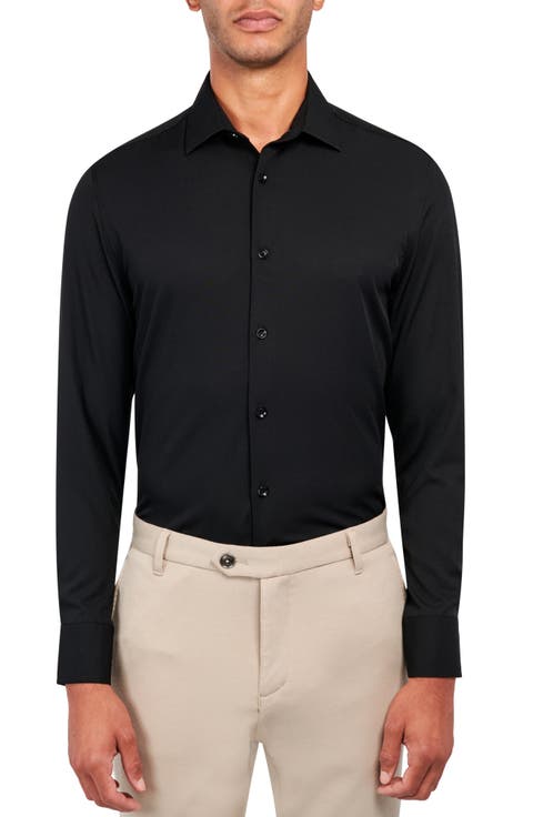 Slim Fit Solid Performance Dress Shirt
