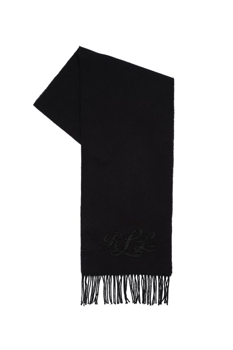 Beaded Logo Scarf, Alternate, color, Black