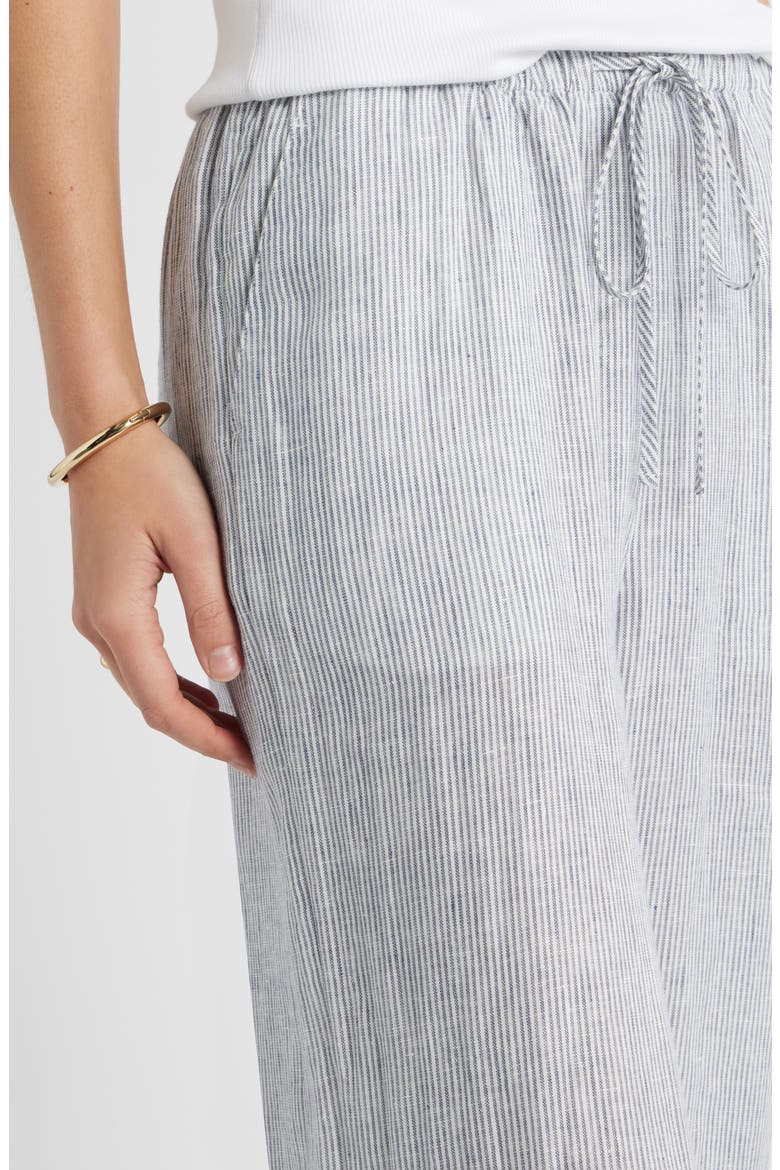 Easy Wide Leg Linen Pants, Alternate, color, BLUE VINTAGE WHITE LEAH STRIPE