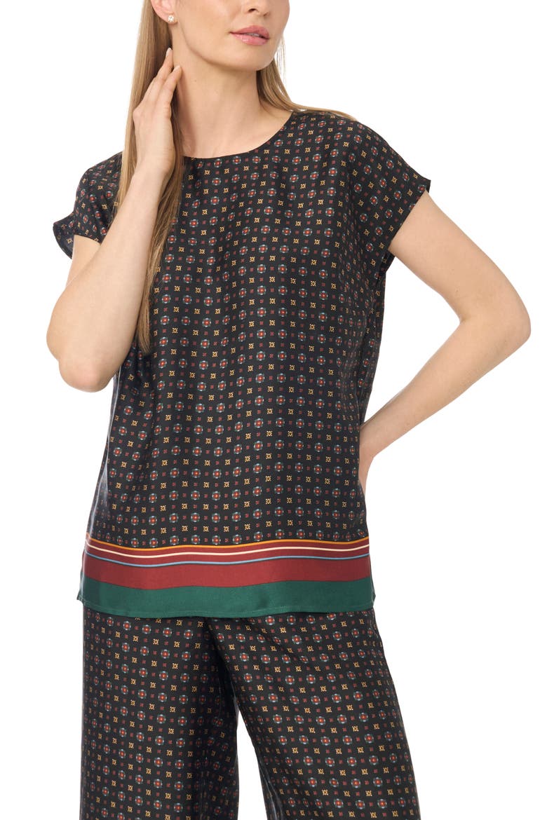 Border Print Shell, Main, color, RICH BLACK 060