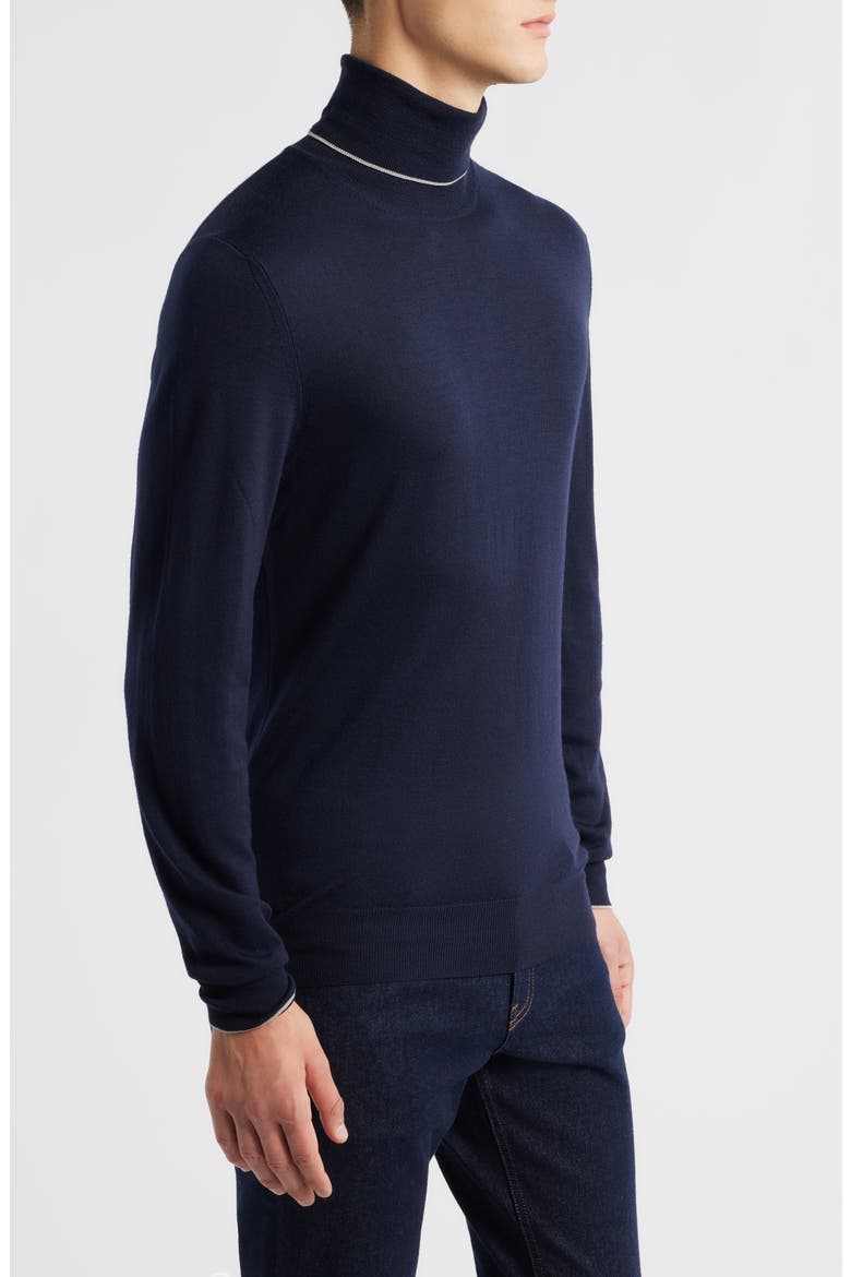 Turtleneck Wool Sweater, Alternate, color, NAVY
