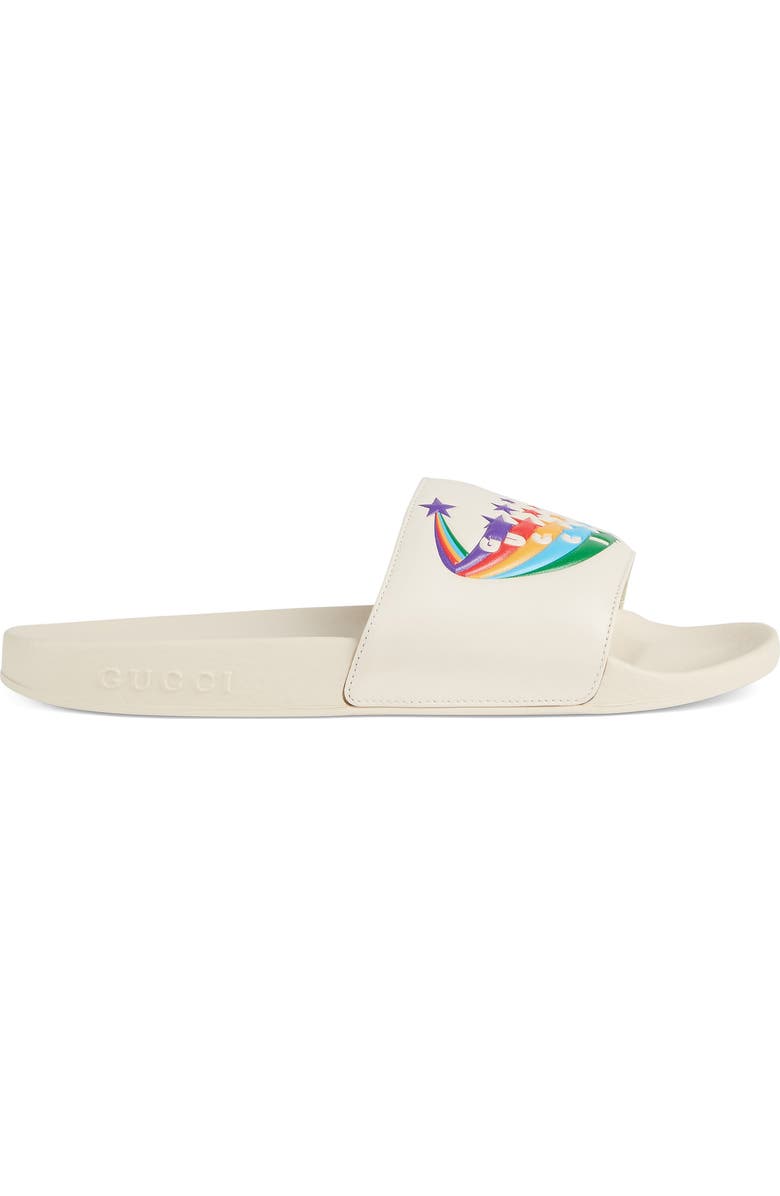 Gucci Pursuit Logo Slide Sandal, Alternate, color,